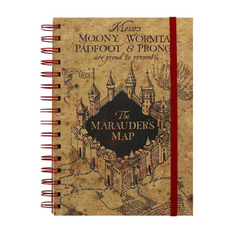 Carnet à Spirales Carte du Maraudeur Harry Potter sur Cec Design