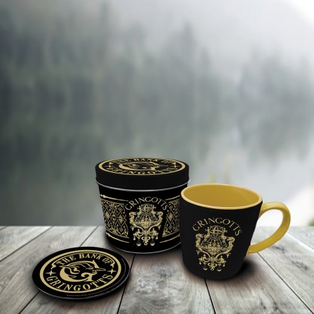 Boîte Cadeau Harry Potter Banque Gringotts avec Mug et Sous-Verre