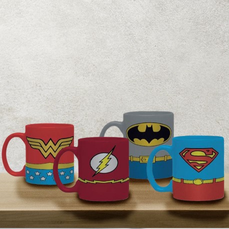 Set de 4 Tasses à Expresso Super-Héros DC Comics