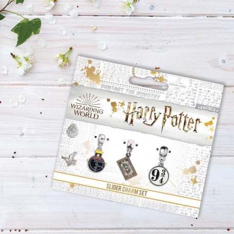 Pendentifs Charm Harry Potter - Quai 9 3/4, Poudlard Express et Ticket Train