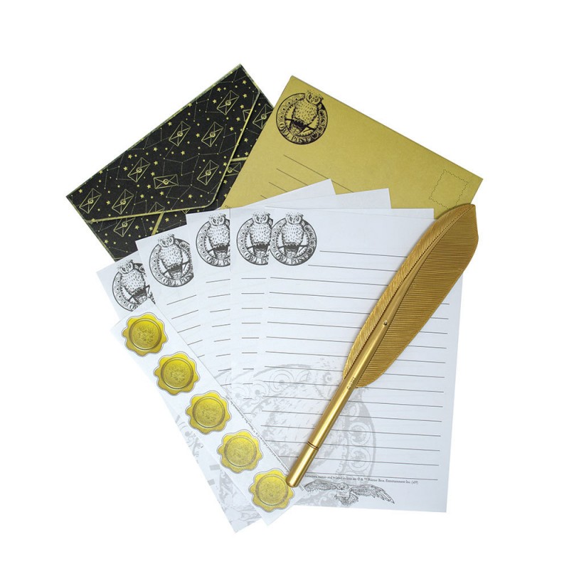 Set de Papier à Lettres Poudlard Harry Potter noir et doré sur Cec Design