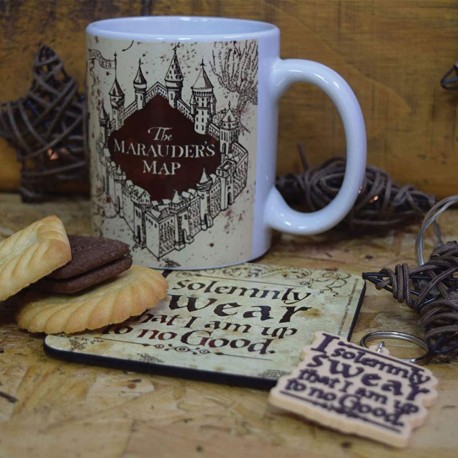 Set Harry Potter Carte du Maraudeur - Mug, Sous-Verre et Porte-Clés