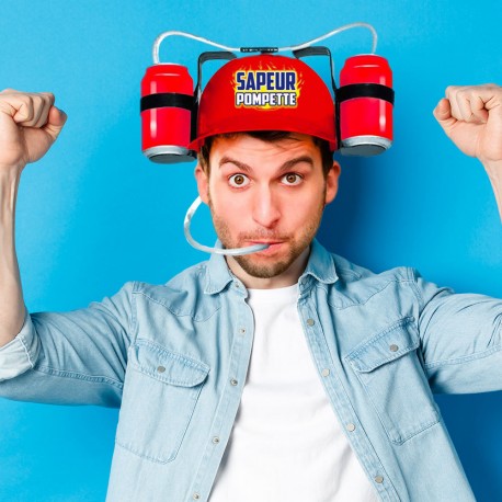 Casque à Bière Humoristique Sapeur Pompette