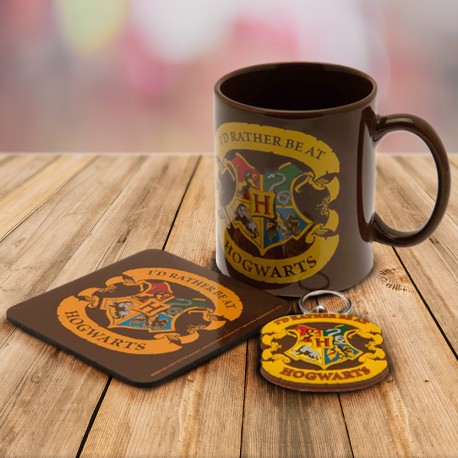 Set Harry Potter Poudlard - Mug, Sous-Verre et Porte-Clés