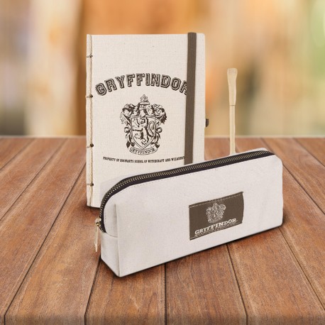 Set de Papeterie Harry Potter Gryffondor - Trousse, Carnet et Stylo Baguette