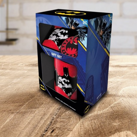 Pack Batman Red - Tasse, Sous-Verre et Porte-Clés