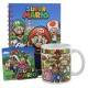 Pack Nintendo Super Mario Personnages - Carnet, Tasse, Sous-Verre et Porte-Clés