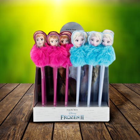 Pack de 16 Stylos Pompon La Reine des Neiges Disney - Anna & Elsa