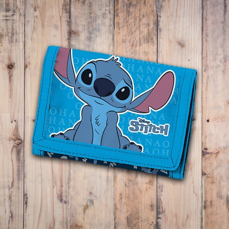 Portefeuille Stitch - bleu avec range carte et pochette zippée
