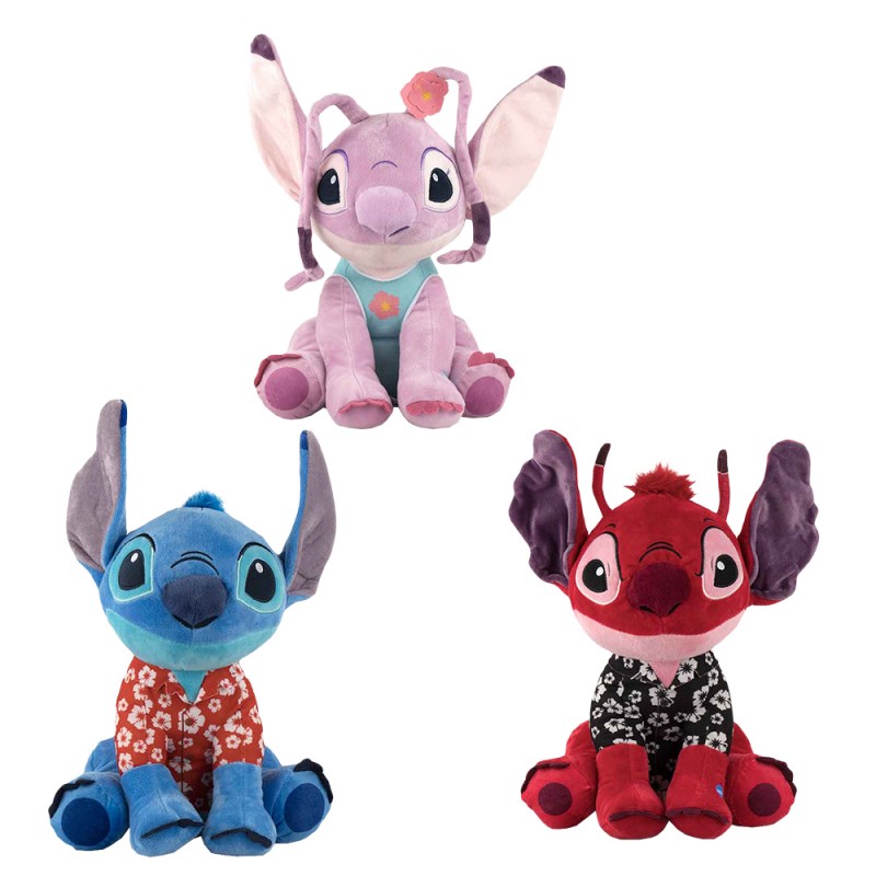 Peluche Stitch, Angel & Leroy Hawaii Disney Sonore 30 cm sur Cec Design