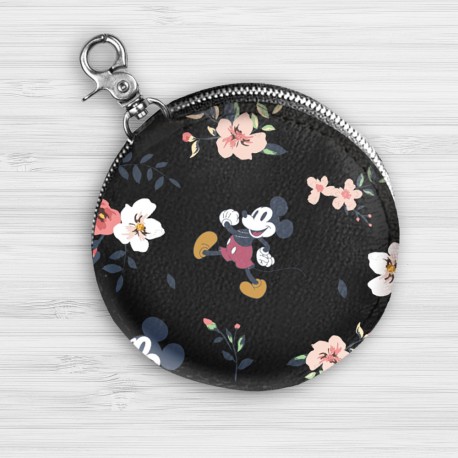 Petit Porte-Monnaie Rond Mickey Mouse Flower Disney