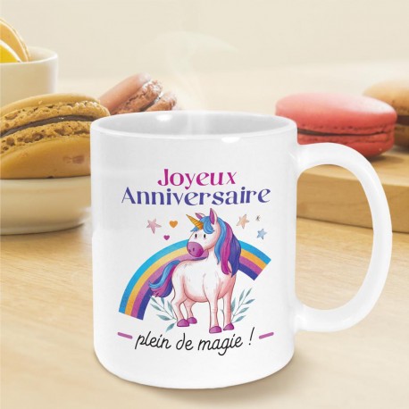 Mug Licorne Joyeux Anniversaire Magie