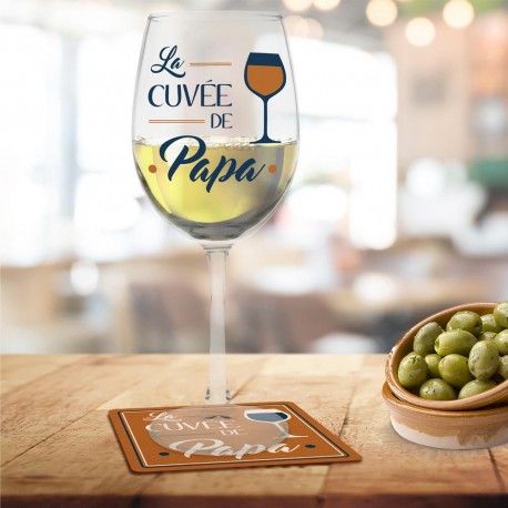 Coffret Prestige La Cuvée de Papa - Verre à Vin & Sous-Verre