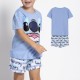 Pyjamas Courts Stitch Bleus Disney Enfants - Lot de 12