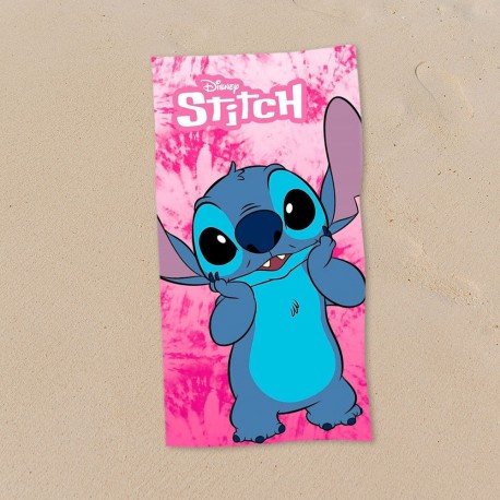 Serviette de Plage Stitch Disney Pink Design