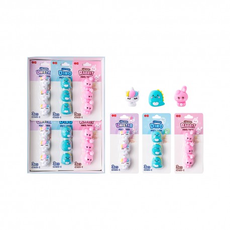 Embouts de Crayons Têtes Animaux 3D Kawaii