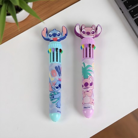 Stylo Multicolore Angel & Stitch Disney 10 Couleurs