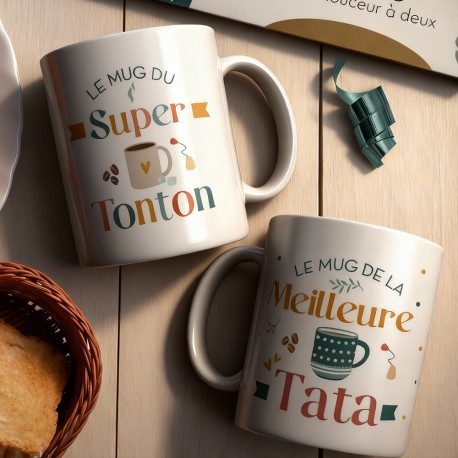 Coffret Duo de Mugs Meilleure Tata & Super Tonton