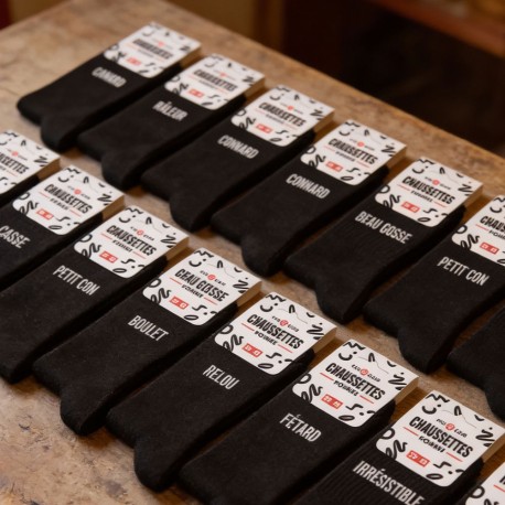 Chaussettes Homme Noires Fantaisie à Message
