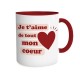 Mug Rouge Je t'aime de tout mon coeur