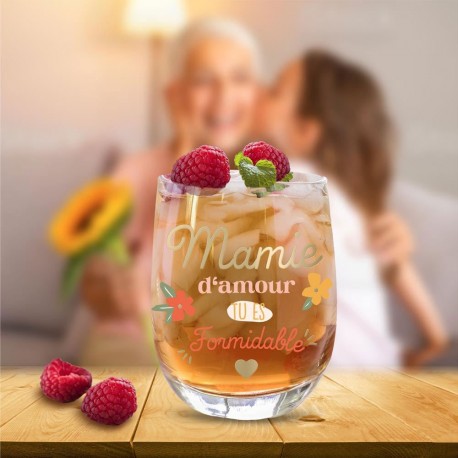 Verre Arrondi Mamie d'Amour tu es Formidable