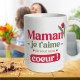 Mug Paillettes Maman Je t'aime de tout mon Coeur